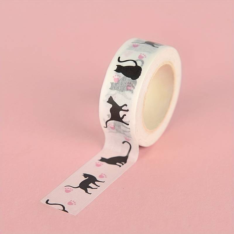 ​1 Pc / New Cartoon Black Cat Paper Washi Tapes Masking Tape Decorative  Adhesive Tapes